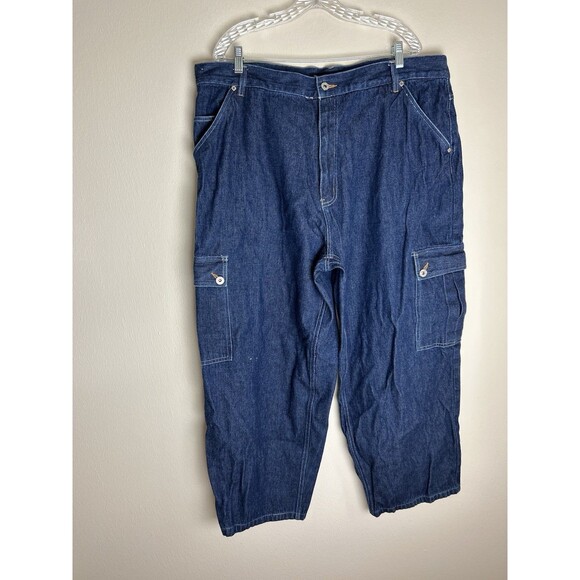 Urban Edge Vintage Y2K Baggy Wide Leg Jeans 42X27 Hip Hop cargo Skater Carpenter - Picture 1 of 5